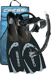 CressiSub Pluma Bag Indepedent Scuba Diving Fins with Respirator & Mask Medium Black