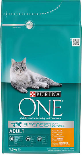 Purina One Ξηρά Τροφή για Ενήλικες Γάτες με Κοτόπουλο / Δημητριακά Ολικής Άλεσης 1.5kg