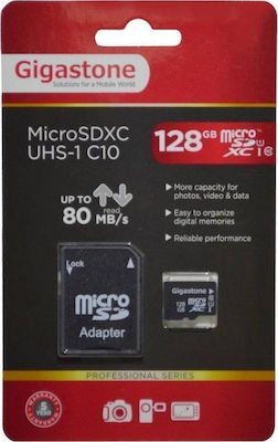 Gigastone Professional microSDXC 128GB Class 10 U1 UHS-I with Adapter