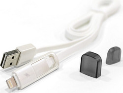 Remax Transformer Kingkong RC-015th Flat USB to Lightning / micro USB Cable Λευκό 1m