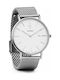 Nick Cabana Blanc Mesh 40 Watch Battery with Silver Metal Bracelet NC005