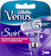 Gillette Venus Swirl Ανταλλακτικές Κεφαλές με 3 Λεπίδες και Λιπαντική Ταινία και Τεχνολογία Flexball 3τμχ