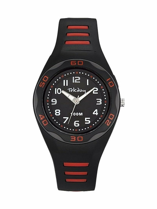 Herrenuhr 34mm Batterie mit Schwarz Kautschukarmband