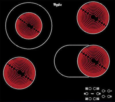 Whirlpool AKT 8190/BA Autonomous Cooktop with Ceramic Burners and Locking Function 58x51cm