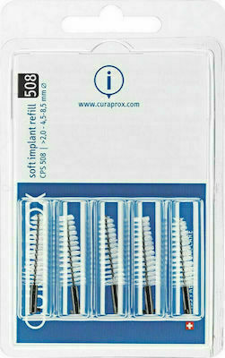 Curaprox Soft Implant Refill CPS 508 Interdental Brush Refills Black 5pcs