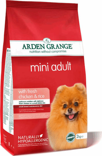 Arden Grange Adult Mini 2kg Ξηρά Τροφή για Ενήλικους Σκύλους Μικρόσωμων Φυλών με Ρύζι και Κοτόπουλο
