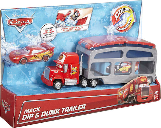 Mattel Disney Cars Color Changers Ice Racers Mack Dip & Dunk Trailer Set Cu Camion Pentru 4+ Ani