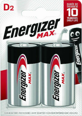 Energizer Max Αλκαλικές Μπαταρίες D 1.5V 2τμχ