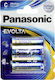Panasonic 2 Pack Alkaline Batteries C Evolta 1.5V