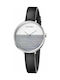 Calvin Klein Rise Watch with Black Leather Strap