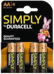 Duracell Simply Αλκαλικές Μπαταρίες AA 1.5V 4τμχ