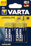 Varta LongLife Αλκαλικές Μπαταρίες AA 1.5V 6τμχ