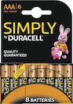 Duracell Simply Αλκαλικές Μπαταρίες AAA 1.5V 8τμχ