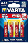 Varta Max Tech Αλκαλικές Μπαταρίες AAA 1.5V 4τμχ