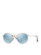 Ray Ban Round Metal Unisex Γυαλιά Ηλίου με Χρυσό Μεταλλικό Σκελετό και Μπλε Καθρέφτη Φακό RB3447N 001/30