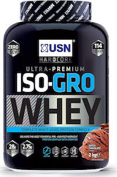 USN Hardcore ISO-Gro Whey Πρωτεΐνη Ορού Γάλακτος με Γεύση Dutch Chocolate 2kg