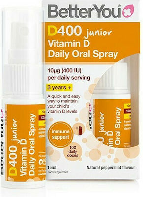 BetterYou DLux Junior Daily Vitamin D Vitamin for Immune System Boost 400iu 15ml