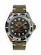 Out Of Order Dark Green Men's Watch 44mm Battery with Green Leather Strap