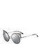 Fendi Women's Sunglasses with Black Metallic Frame and Silver Mirror Lenses