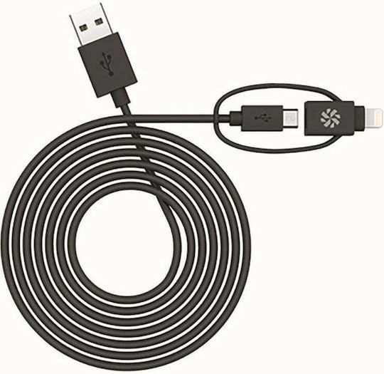 Kanex Regular Cablu USB la Lightning / micro USB cu mai multe porturi Negru 1.2m (K8PMU4FB)
