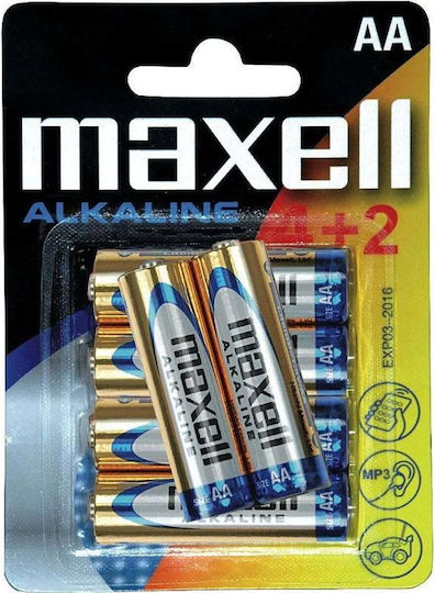 Maxell Алкални Батерии AA 1.5V 6бр