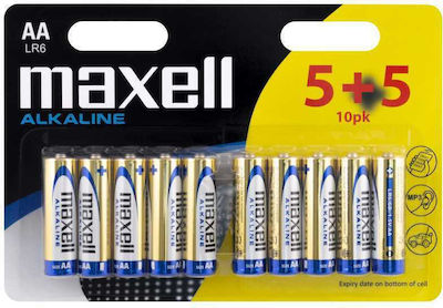 Maxell Baterii Alcaline AA 1.5V 10buc