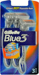 Gillette Blue3 Comfort Disposable Razors with 3 Blades & Lubricating Tape 3pcs