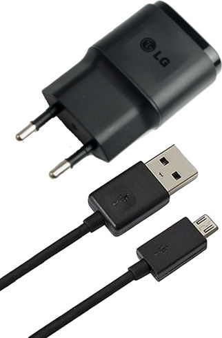 LG Φορτιστής και Καλώδιο micro USB Μαύρος (MCS-04ER)