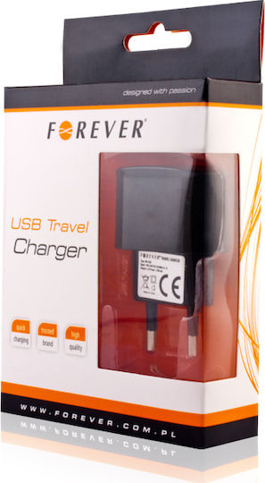 Forever Φορτιστής και Καλώδιο micro USB Μαύρος (5225641)