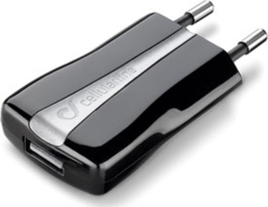 Cellular Line Cellular Line Mobile Phone Charger Without Cable with USB-A Output Port Black