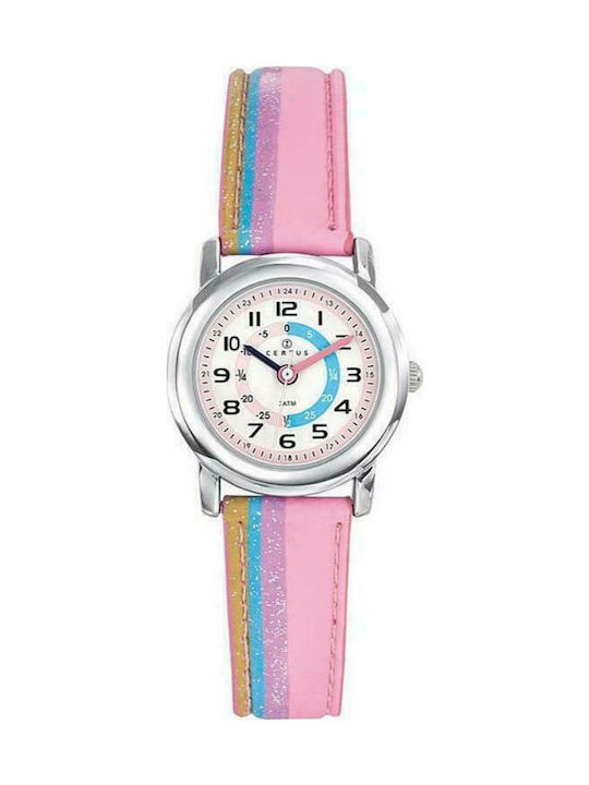 Certus Kids Analog Watch with Leather Strap Pink