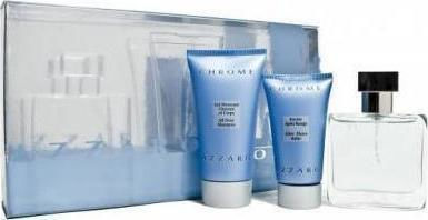 Azzaro Chrome Set Eau de Toilette 50ml, hair & body shampoo 75ml