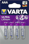 Varta Ultra Lithium Battery AAA 1.5V 4pcs