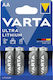 Varta Ultra Μπαταρίες Λιθίου AA 1.5V Μιας Χρήσης (High Performance) 4τμχ