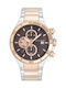 Pierre Cardin Watch Chronograph Battery with Pink Gold Metal Bracelet PC107611F09