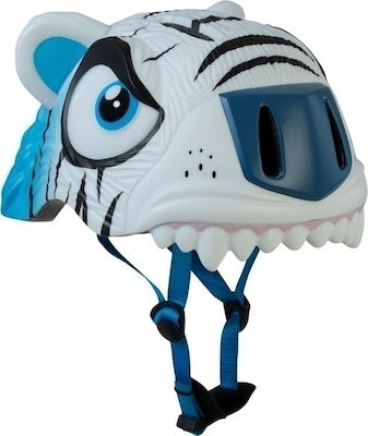 Crazy Safety Tiger Kids' Helmet for City Bike White with LED Light