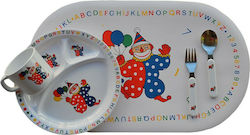 Bebe Stars Feeding Set Clown made of Melamine Multicolour Clown 5pcs