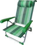 89x57x72cm Small Chair Beach Aluminium with High Back Green