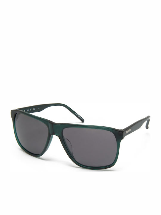 Sisley SY60303 Men's Sunglasses with Green Plastic Frame and Gray Lens