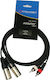 Accu-Cable Audio Cable 2x XLR male - 2x RCA male 5m (AC-2XM-2RM/5)