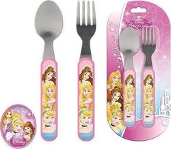 Disney Baby Set with Fork Princess made of Metal Multicolour 2pcs