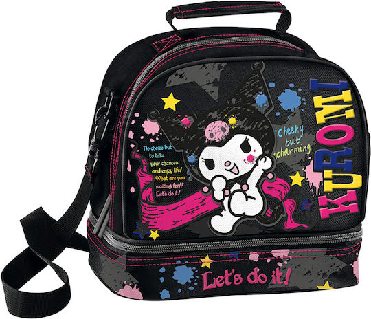 Graffiti Kori Kumi Dancing In Step Schulische Isolierte Lunchtasche Für Die Schulter Schwarz Kuromi 20x16x22cm