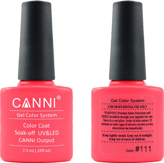 Canni Classic Ημιμόνιμο Βερνίκι Νυχιών 111 Electric Coral 7.3ml