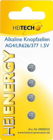 Heitech Heienergy Αλκαλικές Μπαταρίες Ρολογιών LR66 1.5V 4τμχ