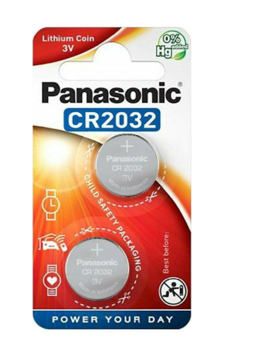Panasonic Lithium Power Μπαταρίες Ρολογιών CR2032 3V 2τμχ