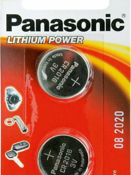 Panasonic Lithium Power Μπαταρίες Ρολογιών CR2016 3V 2τμχ