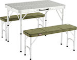 Coleman Pack-Away Aluminum Foldable Picnic Table in Case 90x60x70cm White 3pcs