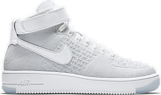 Nike Womens Air Force 1 Flyknit - White / White Pure Platinum - 818018 100 - stickabush.com
