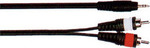 Metro 3.5mm male - RCA male Cable Black 3m (Y001-3)
