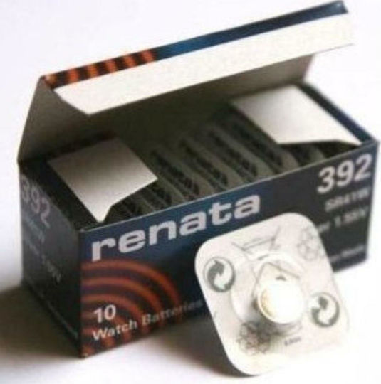 Renata 392 Batterien Silber-Oxid für Uhren SR41 1.55V 10Stück